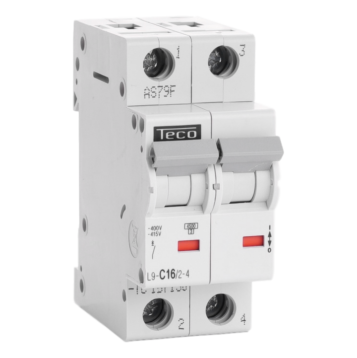 DISJONCTEUR TECO MONO 2 POLES 16A COURBE C 4.5KA