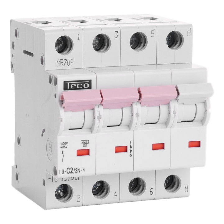 DISJONCTEUR TECO TETRA 3 POLES+N 2A COURBE C 4.5KA