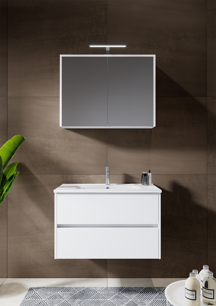 SOUS MEUBLE NEW ICE 2 TIROIRS BLANC 80CM