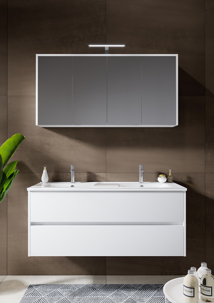 SOUS MEUBLE NEW ICE 2 TIROIRS BLANC 120CM