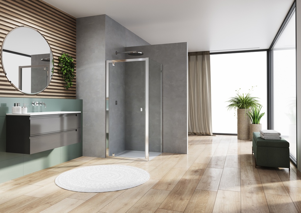 PAROI FIXE SANSWISS ARELIA 90CM PROFILE CHROME VERRE TRANSPARENT