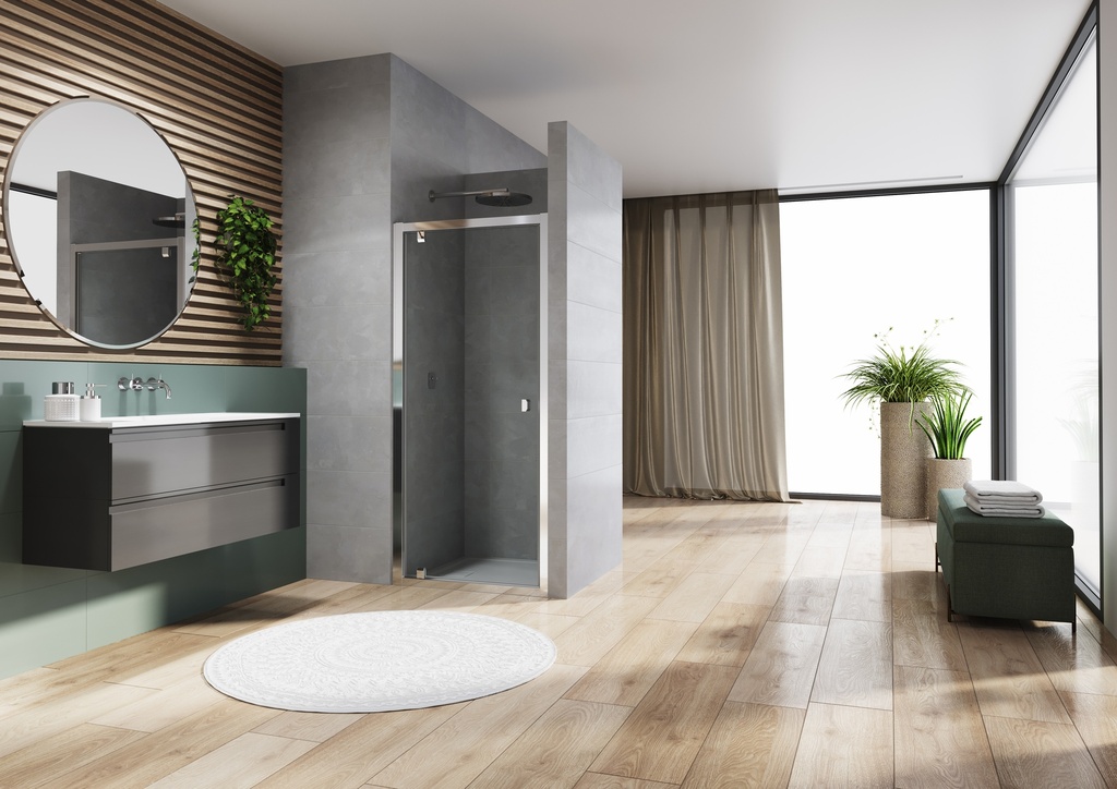 PORTE PIVOTANTE SANSWISS ARELIA 70CM PROFILE CHROME VERRE TRANSPARENT