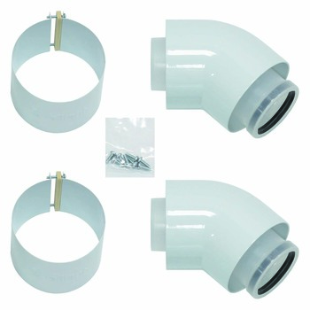 COUDE VENTOUSE PP/ALU BULEX 45° 60/100 (PAR 2 PCES)  0020257010