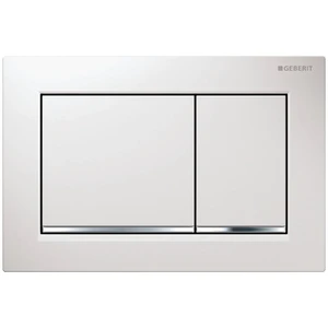 PLAQUE DE COMMANDE GEBERIT OMEGA30 BLANC/CHROME BR/BLANC