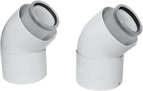 COUDE VENTOUSE PP/ALU VAILLANT 45° 60/100 (2 PCES)