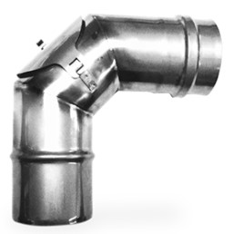 COUDE INOX SIMPLE PAROI AVEC REGARD 87° 60mm