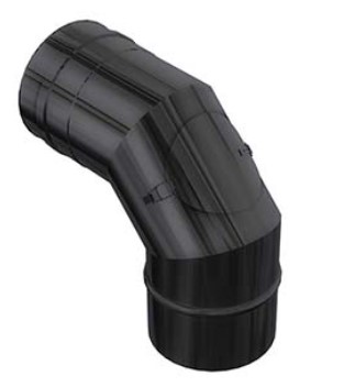 COUDE INOX SIMPLE PAROI NOIR AVEC PORTE 90° 100mm