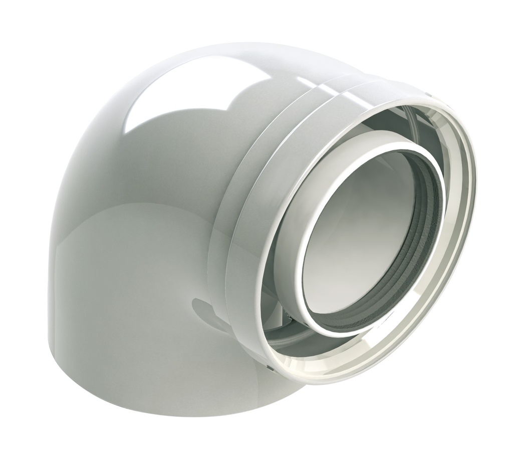 COUDE VENTOUSE PP/ALU EXPO INOX 90° 60/100