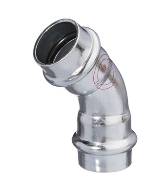 COUDE A SERTIR V-PRESS ELECTROZINGUE FF 45° 35mm