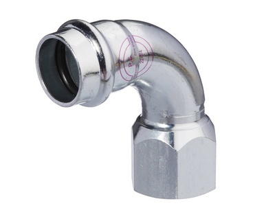 COUDE A SERTIR V-PRESS ELECTROZINGUE 1/2F X 15mm