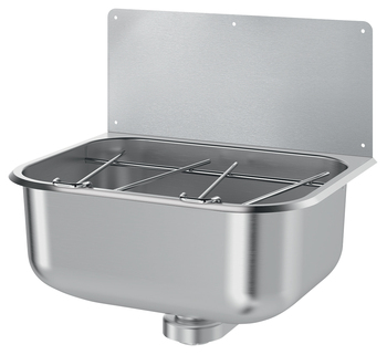 Bac déversoir mural avec dosseret Inox 304 poli satiné