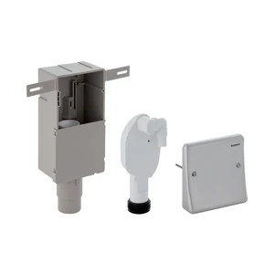 SIPHON ENCASTRE GEBERIT AVEC PLAQUE INOX POUR MACHINE A LAVER