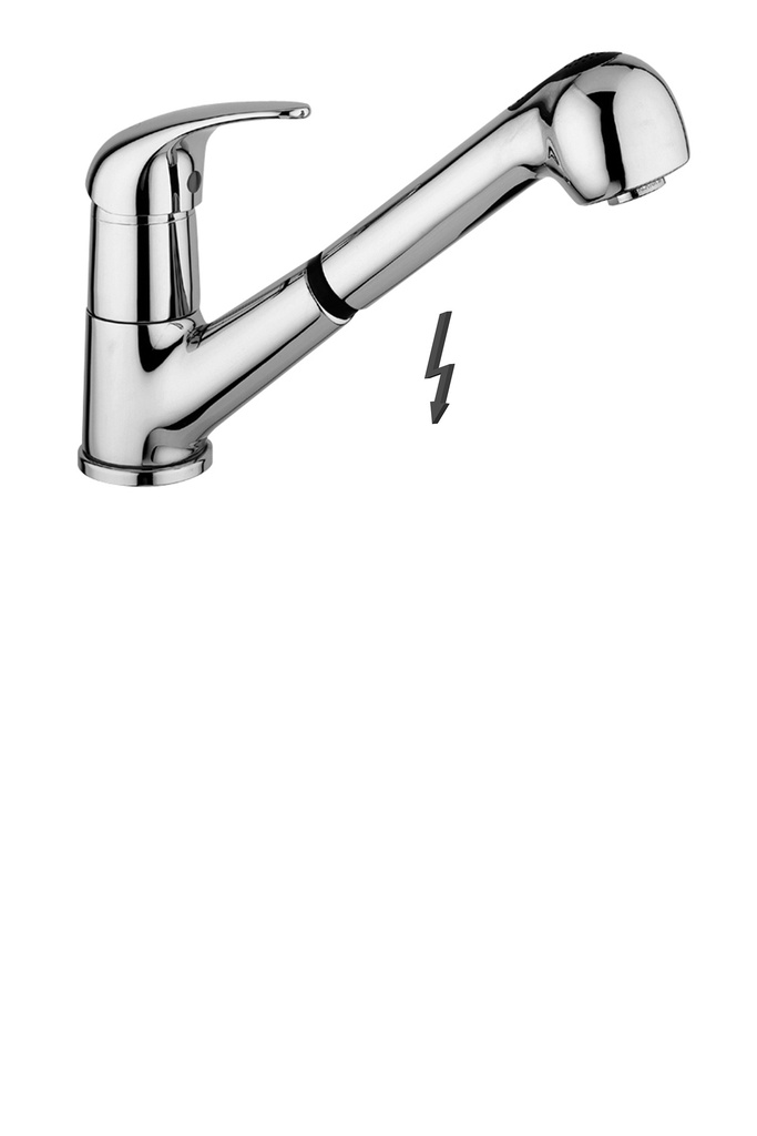 MITIGEUR EVIER PAFFONI BASSE PRESSION AVEC DOUCHETTE 2 JETS NETTUNO DUE CHROME