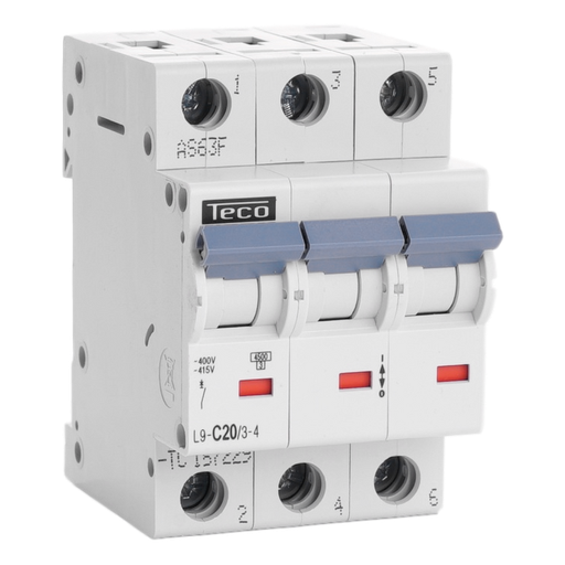 [L9C2034] DISJONCTEUR TECO TRI 3 POLES 20A COURBE C 4.5KA