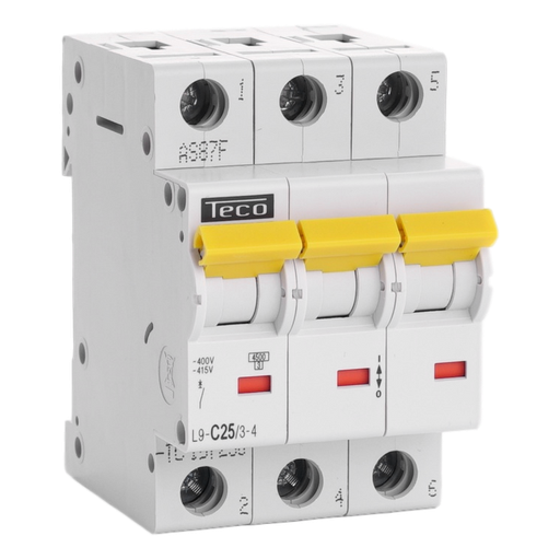 [L9C2534] DISJONCTEUR TECO TRI 3 POLES 25A COURBE C 4.5KA