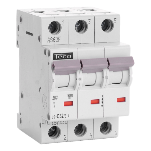 [L9C3234] DISJONCTEUR TECO TRI 3 POLES 32A COURBE C 4.5KA