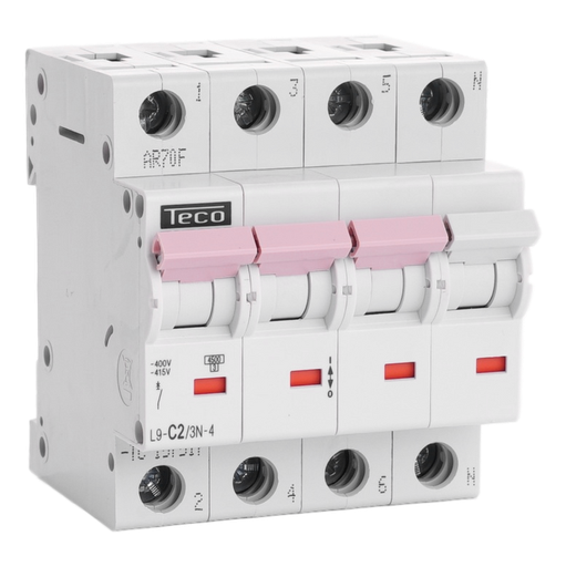 [L9C23N4] DISJONCTEUR TECO TETRA 3 POLES+N 2A COURBE C 4.5KA