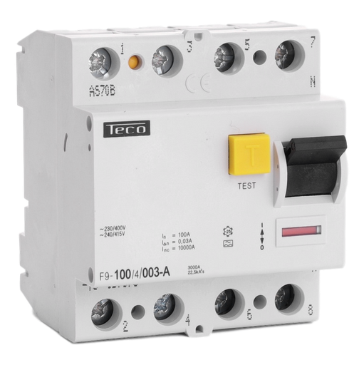 [F9634003A] INTERRUPTEUR DIFFERENTIEL TECO 4P 63A 30mA