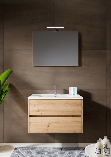 [SMP100CH] SOUS MEUBLE NEW ICE 2 TIROIRS CHENE 100CM