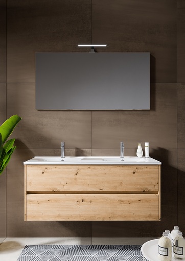 [SMP120CH] SOUS MEUBLE NEW ICE 2 TIROIRS CHENE 120CM