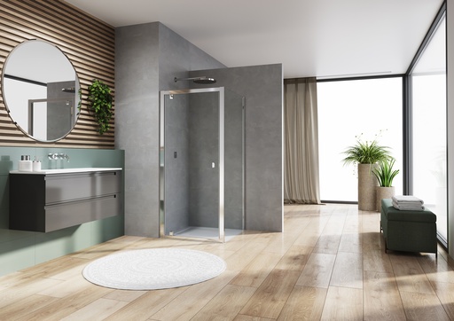 [D20F10904007] PAROI FIXE SANSWISS ARELIA 90CM PROFILE CHROME VERRE TRANSPARENT