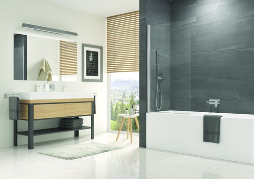 [OCEB10805007] PARE-BAIN 1 VOLET PIVOTANT OCELIA 80*140cm PROFILE CHROME VERRE TRANSPARENT