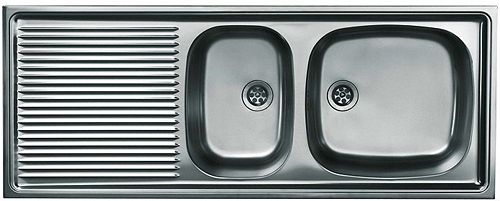 [EZS124] EVIER INOX DOUBLE ENCASTRE 1235*435