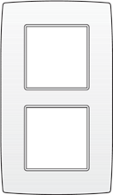[101-762] PLAQUE DOUBLE VERTICAL NIKO BLANC 101-762