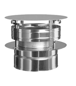 [X024B250] CHAPEAU ANTI-PLUIE INOX DOUBLE PAROI 250mm