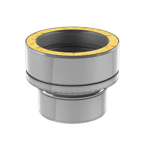 [X037100] CONNEXION INOX SIMPLE PAROI M A DOUBLE PAROI F 100mm