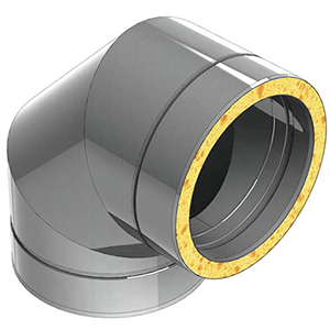 [X016150] COUDE INOX DOUBLE PAROI 90° 150mm