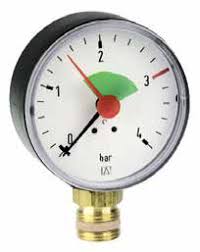 [30052EURO-INDEX] MANOMETRE 50mm 1/4 MALE AXIAL 0-4 BARS