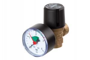 [11400] SOUPAPE SECURITE CHAUFFAGE 1/2F 3 BARS + MANOMETRE