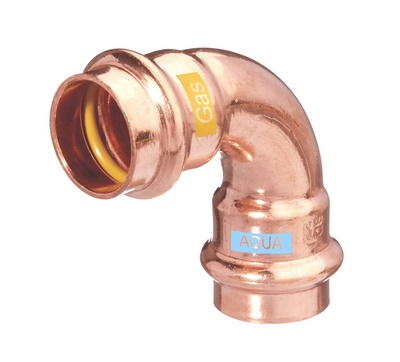 [9028AGS] COUDE A SERTIR V-PRESS AQUAGAS FF 90° 28mm