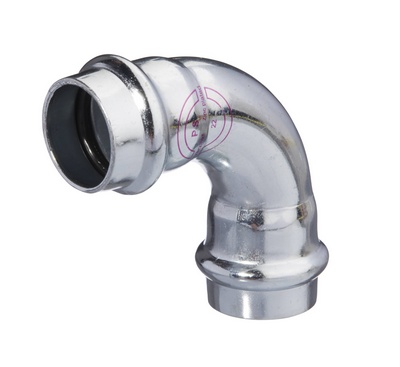 [9054ASF] COUDE A SERTIR V-PRESS ELECTROZINGUE FF 90° 54mm