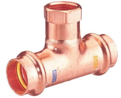 [130223/422AGS] TE A SERTIR V-PRESS AQUAGAS 22mm X 3/4F X 22mm