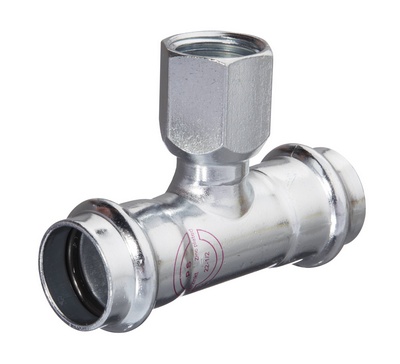 [130541/254ASF] TE A SERTIR V-PRESS ELECTROZINGUE 54mm X 1/2F X 54mm