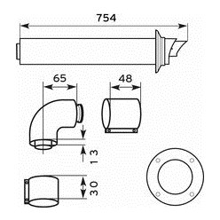 [0020219517] TERMINAL HORIZONTAL+COUDE VAILLANT PP/ALU 60/100 0020219517